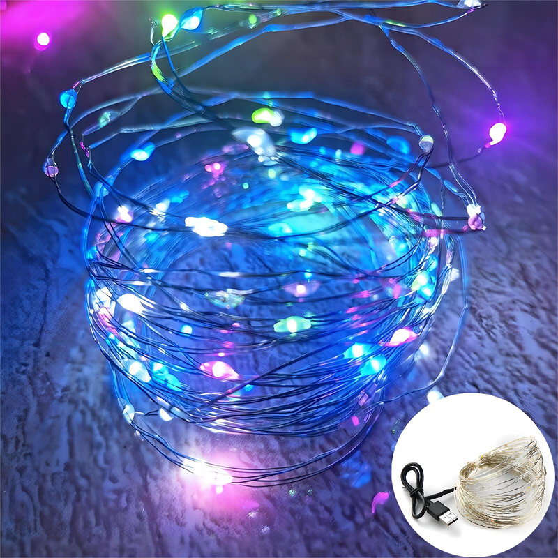 Karlling USB Plug In LED Fairy Lights,50 LED Bulbs 16 Ft Silver Wire  Waterproof Starry String Lights for Bedroom Patio Garden Party Wedding  Commercial