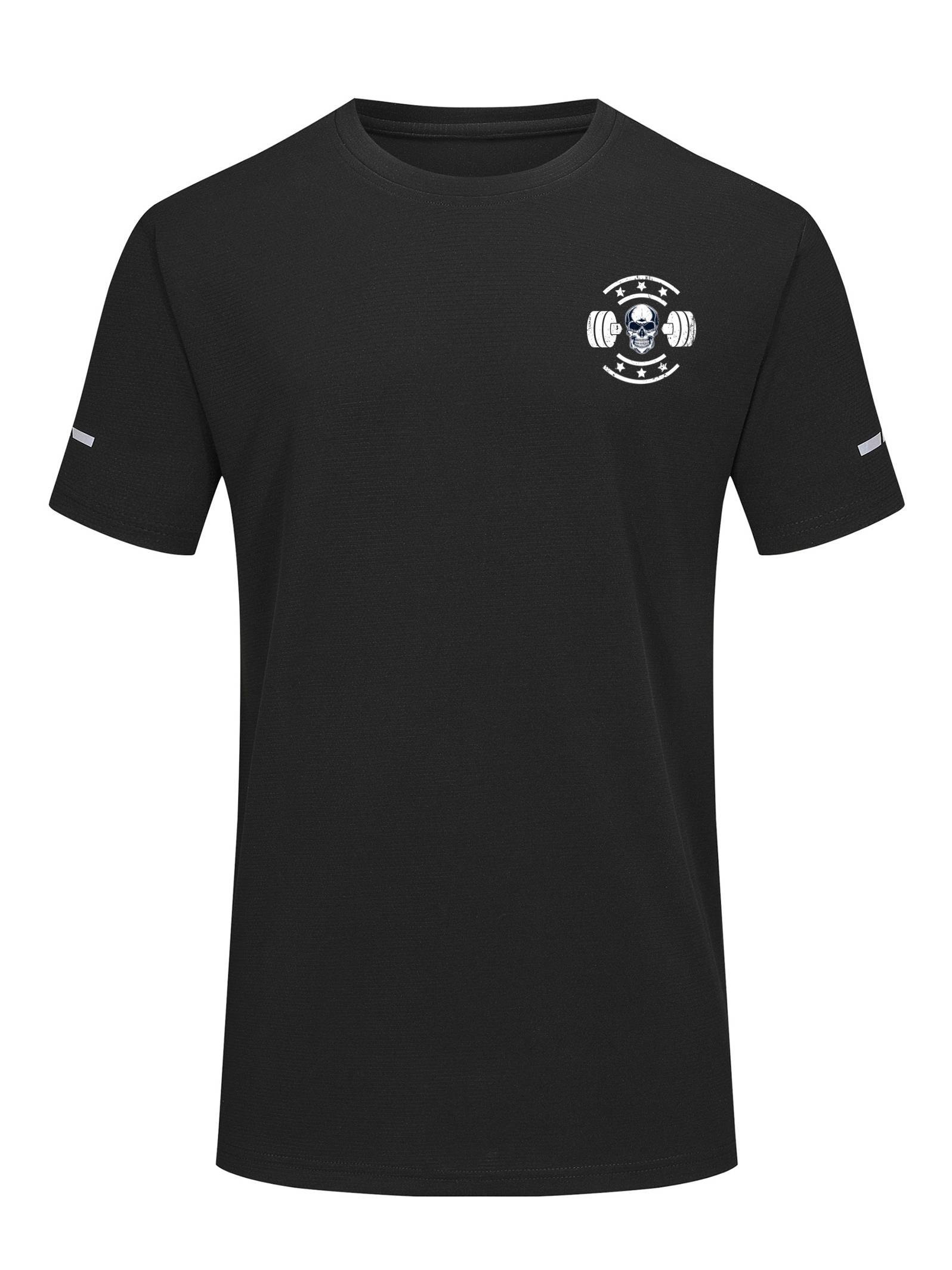 Cipo & Baxx Herren T-Shirt Kurzarm - Mit Totenkopf-Print & Strasssteine, Regular Fit Rundhals