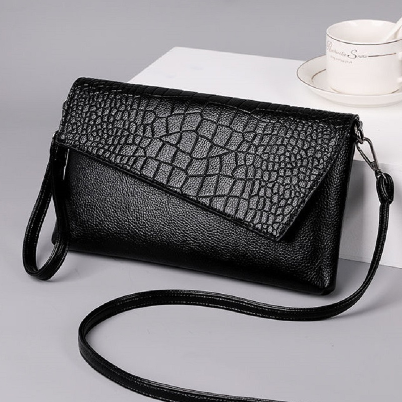 TEMU Bolso Bandolera Cuadrado Elegante, Bolso De Mano Con De Cocodrilo Para Mujer, Cartera De Teléfono Con Muñequera De Lujo