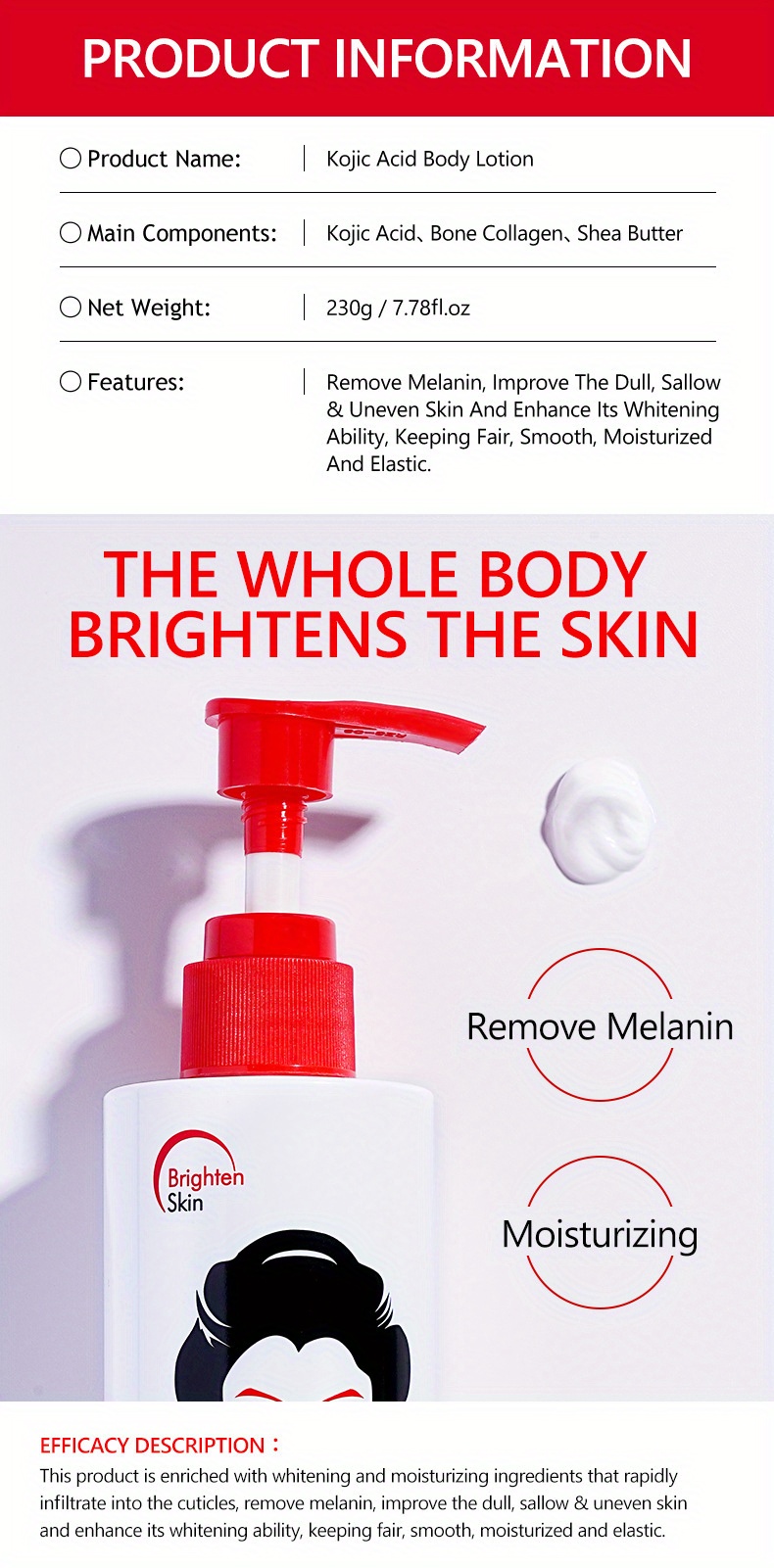 Kojic Acid Body Lotion Moisturizing And Lightening Skin Temu Australia