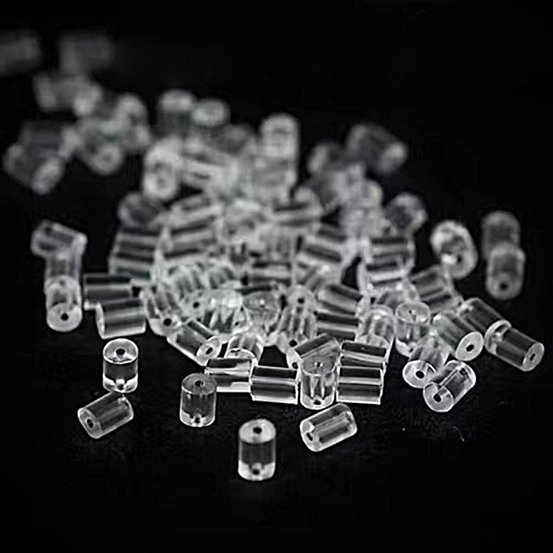 A Pack Of 110 Earring Additions To Prevent Loss, Anti-slip Transparent Plastic Fixed Ear , Smooth Cylindrical Ear Backs