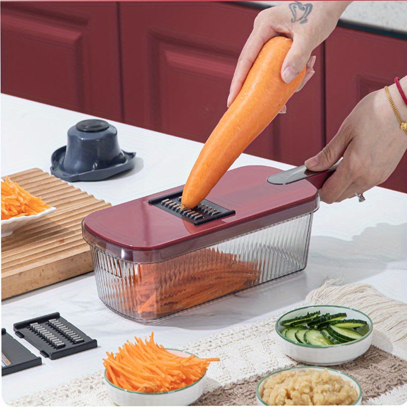8pcs Vegetable Cutter, Household Multifunctional Potato Shredded Cutting  Cucumber Slicer Scrubber, Stainless Steel Grater, Kitchen Gadgets
