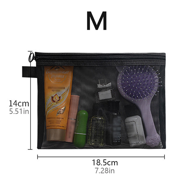 Mesh Pouch Make Up Bag With Zipper Cosmetic Organizer Pouch - Temu