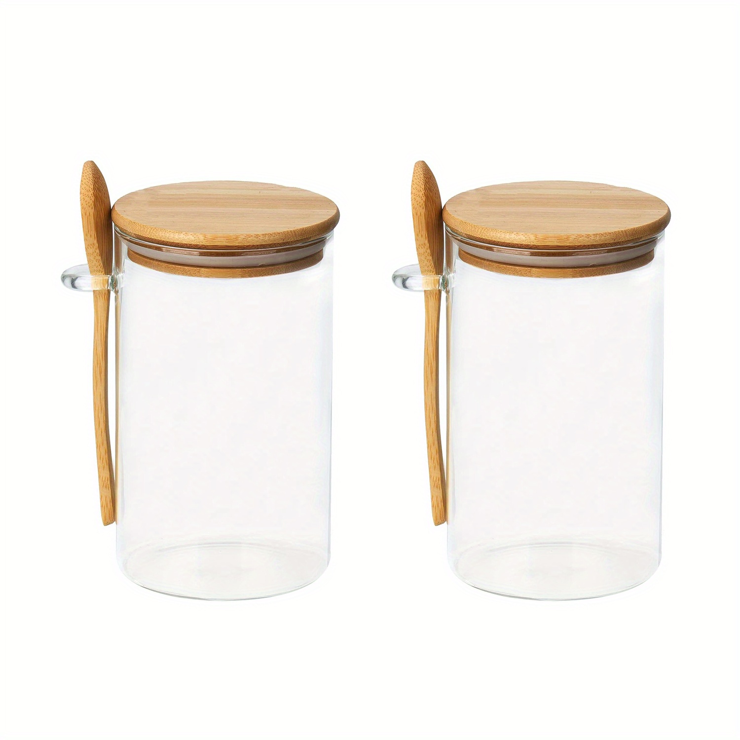 Glass Jars with Bamboo Lids,Glass Containers with Airtight Bamboo
