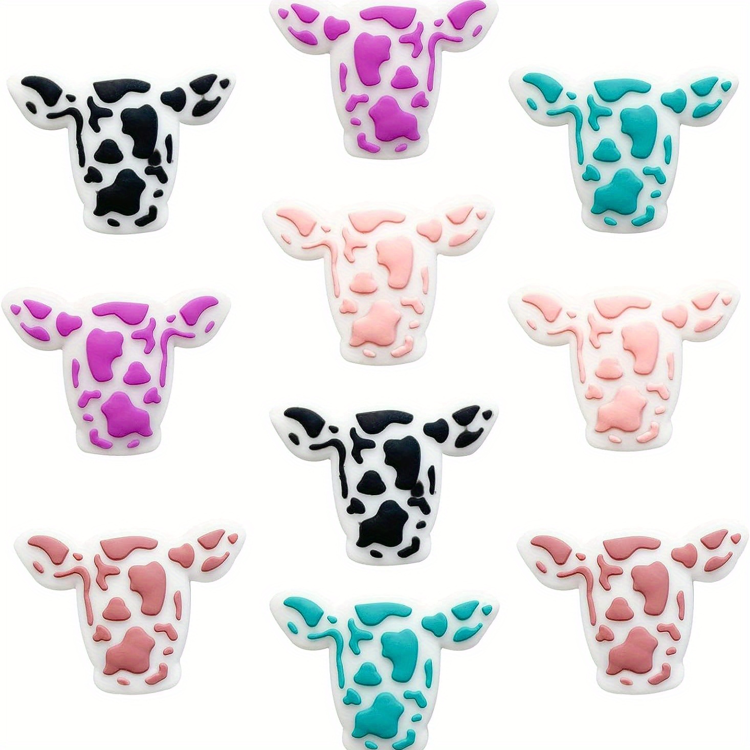 Cretaive Cute Cow Silicone Beads Loose Beads Jewelry Making - Temu