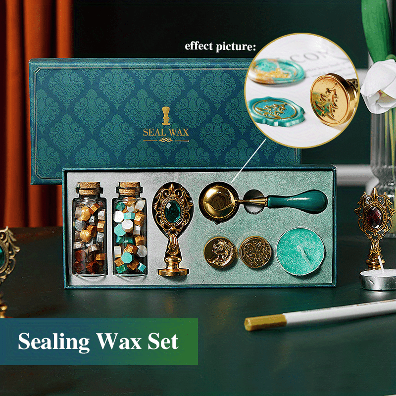 Chilly Wax Seal Stamp Kit, Sealing Wax Stamp Gift Boxes Set with Seals, Wax  Beads, Paint Pen, Wax Stamp Spoon and Candles for Envelope Sealing