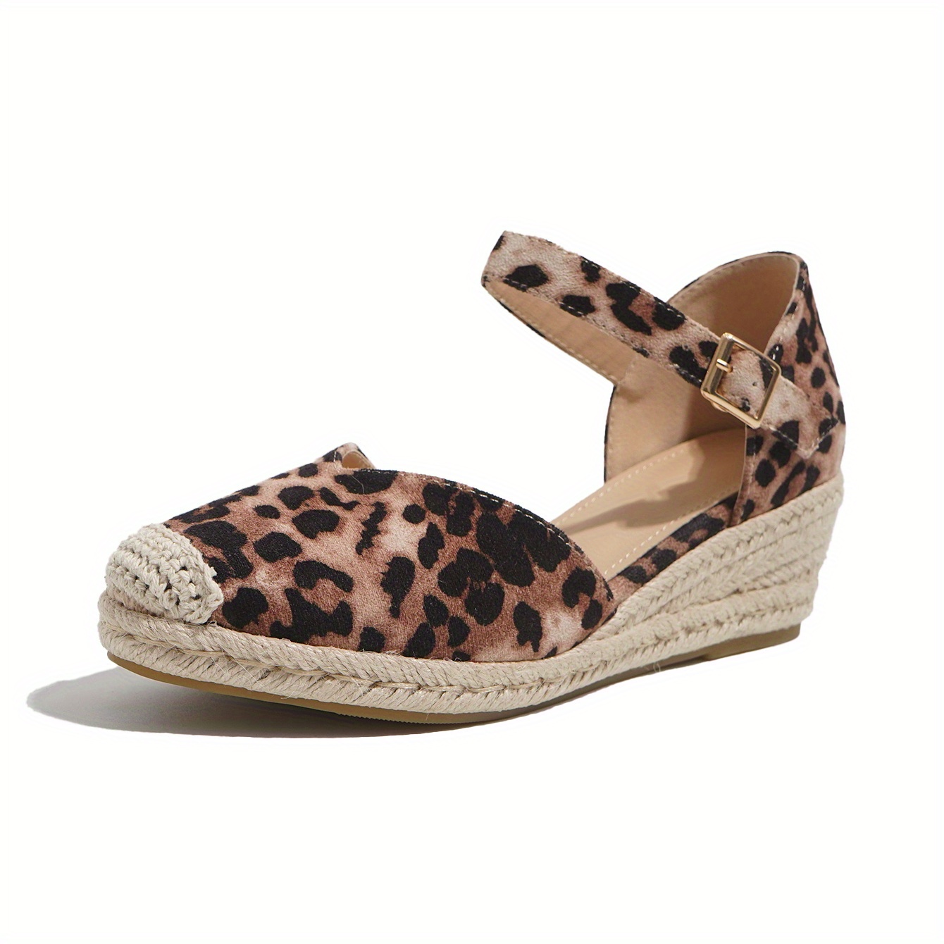 Ankle wrap cheap espadrilles leopard