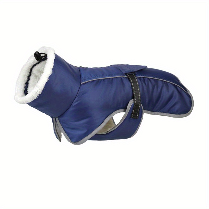 TEMU New Autumn And Winter Windproof Fleece-lined Warm Dog Jacket With High Collar For Small To Medium Dogs, Stylish Pet Clothing