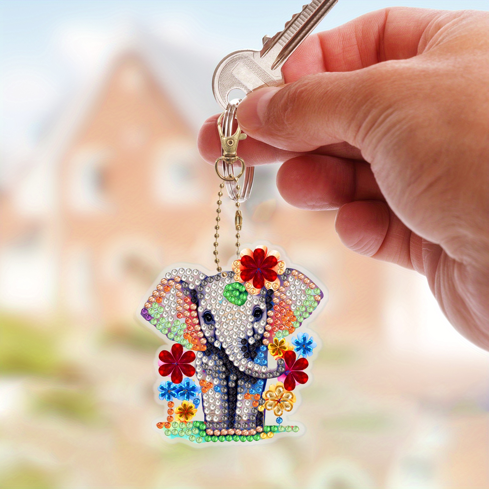 DIY Diamond Painting Keychains Kit 6Pcs Elephant