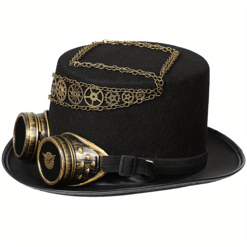 Sombrero Steampunk, sombreros de copa Steampunk para hombres con gafas,  sombrero de viajero del tiempo Steampunk, accesorios Steampunk para fiesta  de Halloween – Los mejores productos en la tienda online Joom Geek