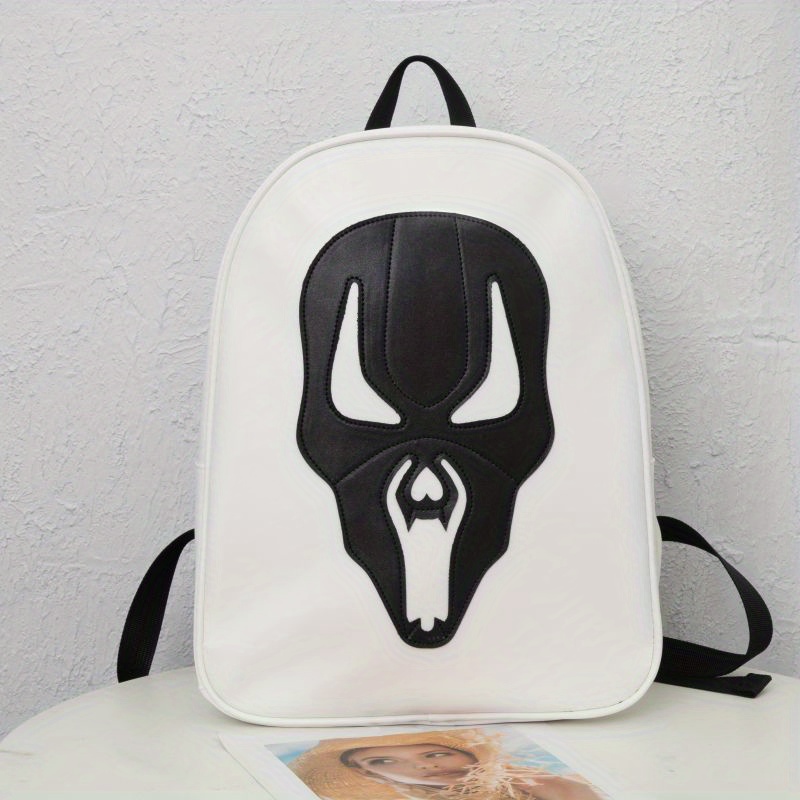 Halloween Ghost Colorblock Backpack Zipper Daypack for Women