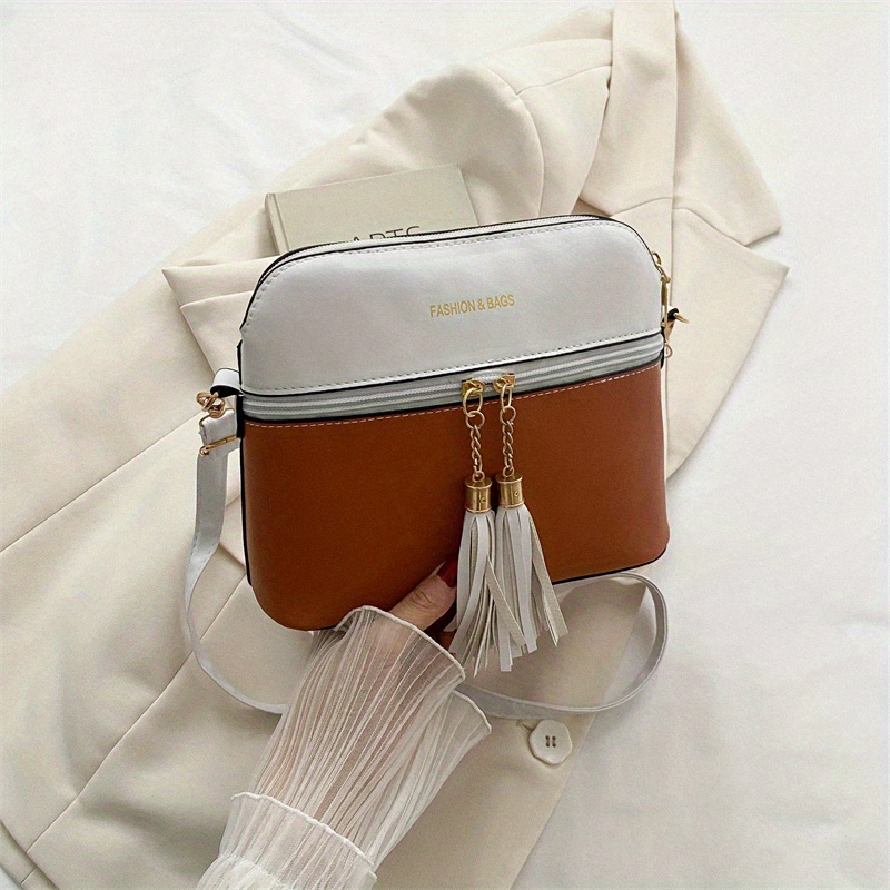 Women's All Seasons Pu Leather Solid Color Basic Vintage Style Square  Zipper Shoulder Bag Crossbody Bag Underarm Bag