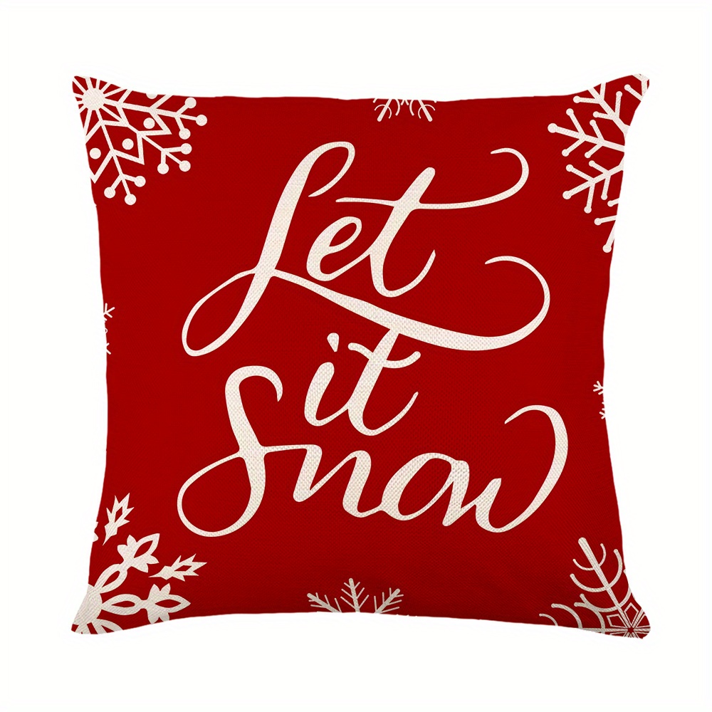 Red Christmas Pillow Pillowcase Home Office Sofa Cushions Square Decor Pillows  Cushion Covers Festival Decoration Seat Cushion