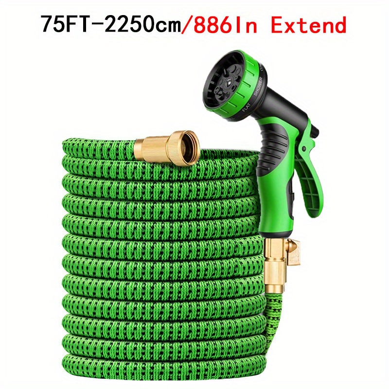 1pc High Pressure Car Wash Rubber Water Hose, Multi-function Expandable  Garden Watering Soft Water Hose With Nozzle Car Washing Accessories Tool