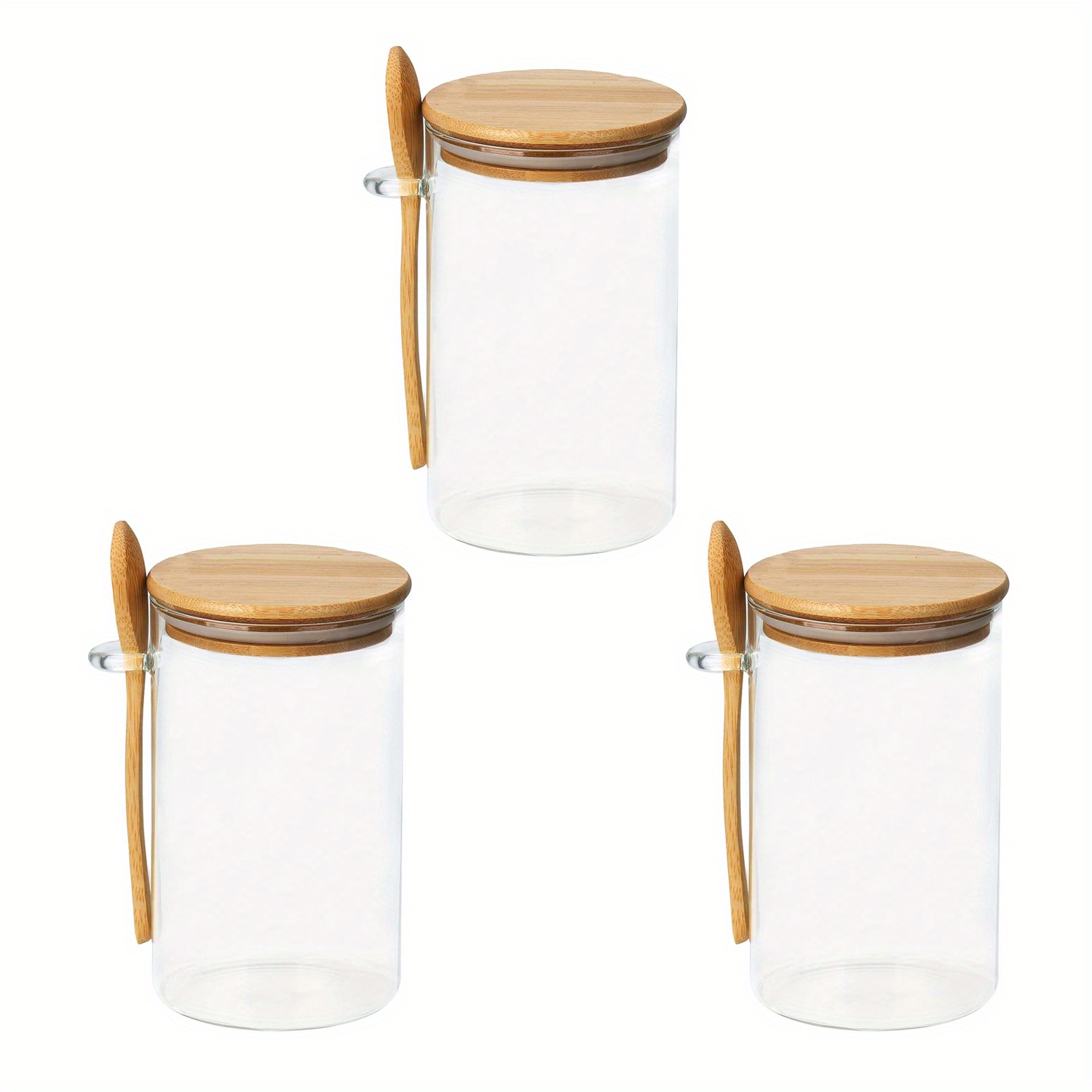 Bamboo Lid Air Tight Glass Jars