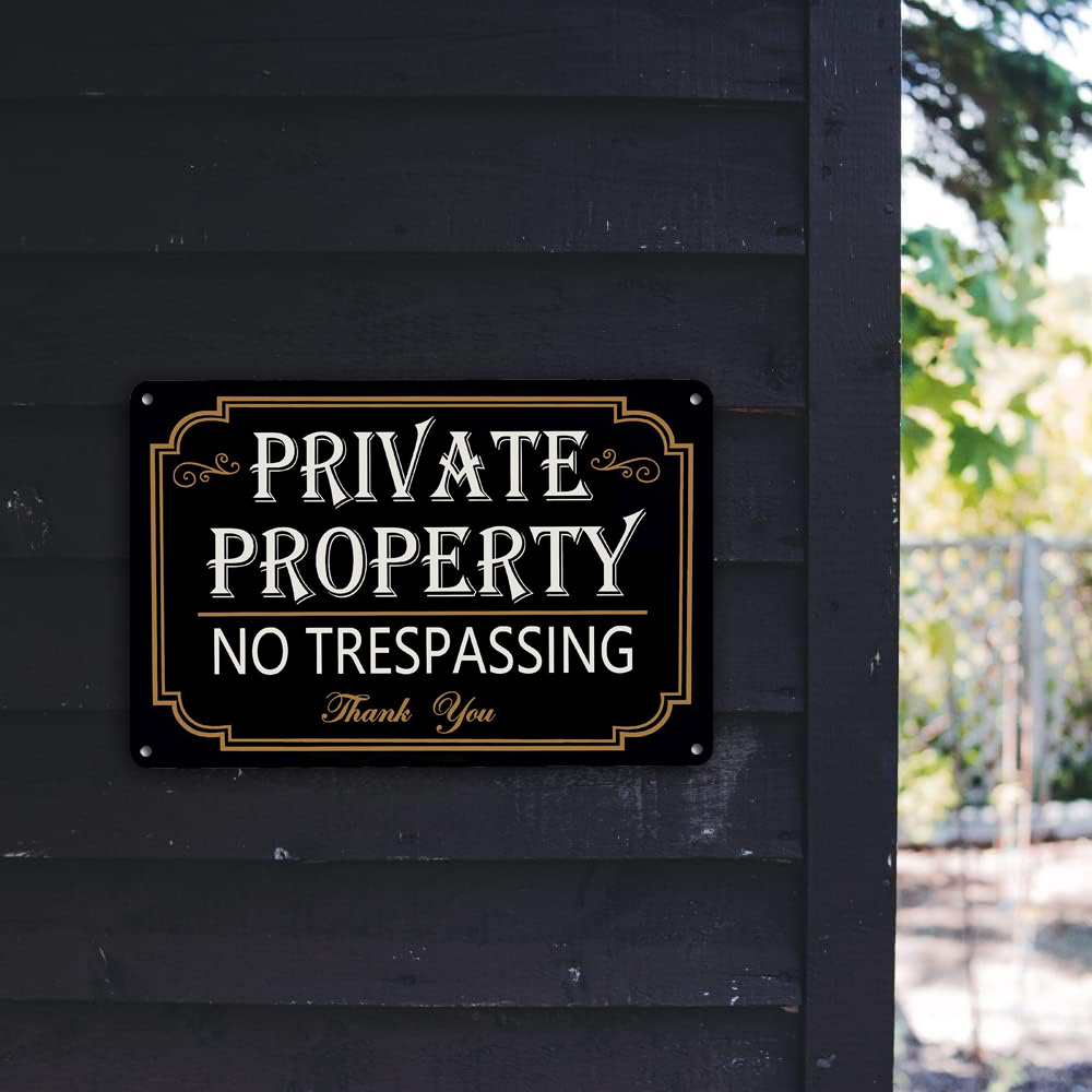 Metal Sign Private Property No Trespassing Sign Safety - Temu