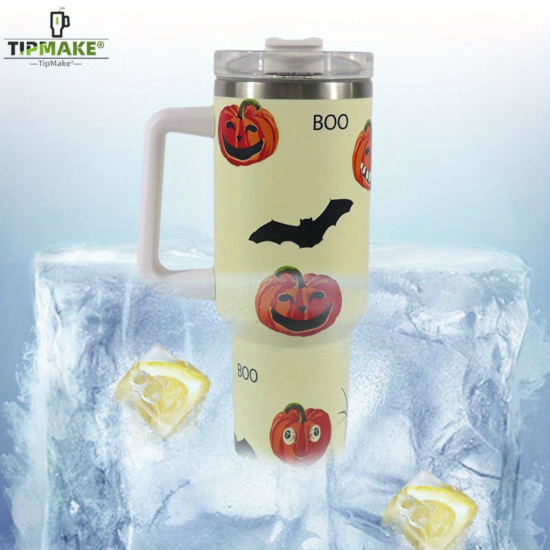 Halloween Sports Water Bottle With 4 Lids And Straws 304 - Temu