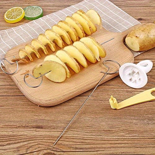 Tornado Potato Chips Spiral Cutter Manual Stainless Steel Potato Chips Slicer Spiral Twister Vegetable Cutter French Fry