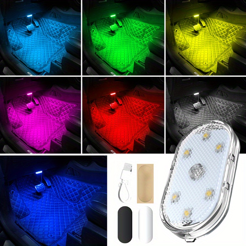 Luces LED para automóvil, iluminación interior magnética, recargable por  USB, luces LED portátiles para lectura nocturna, iluminación ambiental para