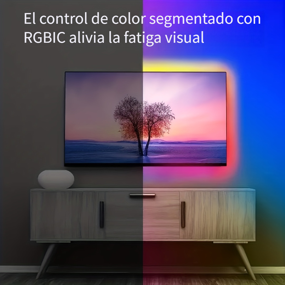  OREiN Retroiluminación LED para TV, tira de luces LED WiFi con  caja de sincronización HDMI, tira de luz LED RGB-IC para televisores de 30  a 65 pulgadas, sincronización de pantalla y