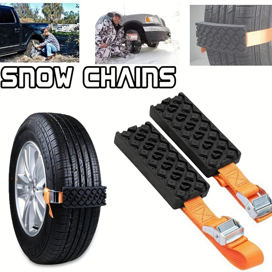 Zone Tech - Cadenas de nieve de barro para coche, resistentes y duraderas  para todas las estaciones, cadenas de neumáticos con patrón para  emergencias y viajes por carretera (paquete de 6) 