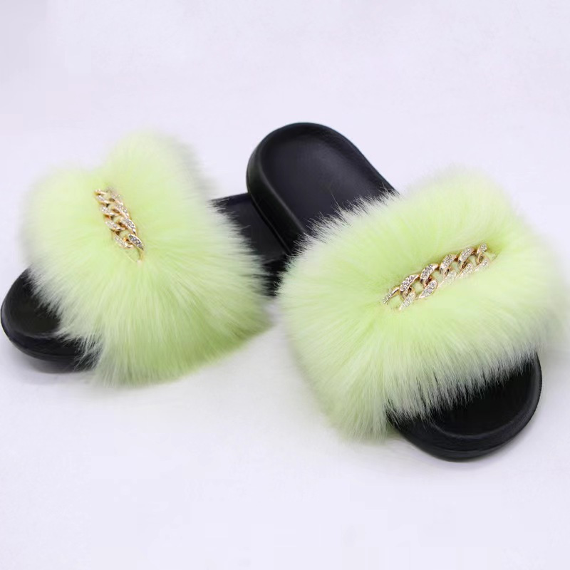 Neon green fur sales slides