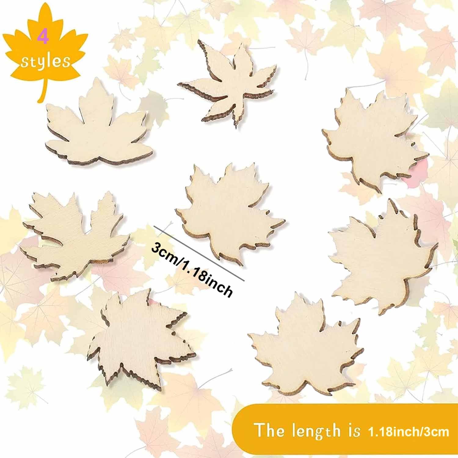 Maple Leaf Wood Pieces Mini Wooden Maple Leaf Cutout Blank Temu