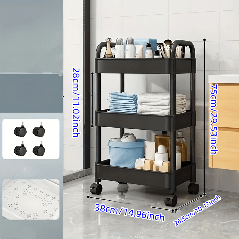 KPX Slim Rolling Storage Cart Kitchen Small Shelves Organizer with Casters  Wheels Mobile Bathroom Slide Utility Cart, Small Shelf for Laundry Room