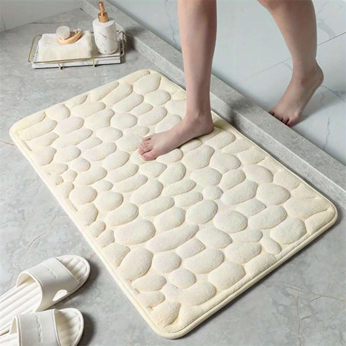 3D Printed Sole Cobblestone Ultra Thin Rubber Mat Floor for