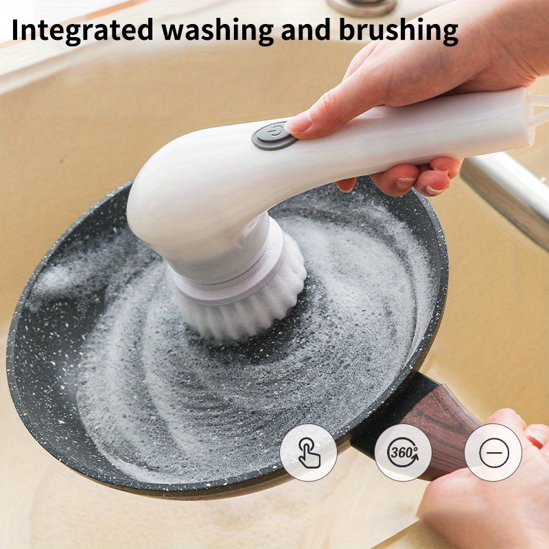 Electric Spin Scrubber, Cordless Handheld Cleaning Brush With 5 Replaceable  Brush Heads, Usb Rechargeable 360°power Scrubber Mop For Wall Bathtub  Cleaning Tool For Hotel Restaurant - Temu