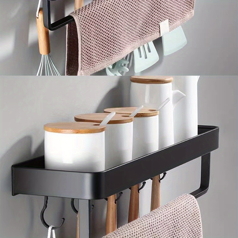 Metal Floating Shelves Wall Mounted With Hooks Shower Shelf - Temu