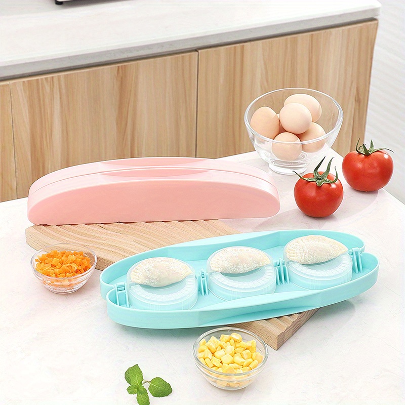 Kitchen Dumpling Press Maker, Pastry Wonton Pie Making Mold, Wrapping 3  Dumplings At A Time, Baking Tools, Kitchen Gadgets, Kitchen Accessories -  Temu