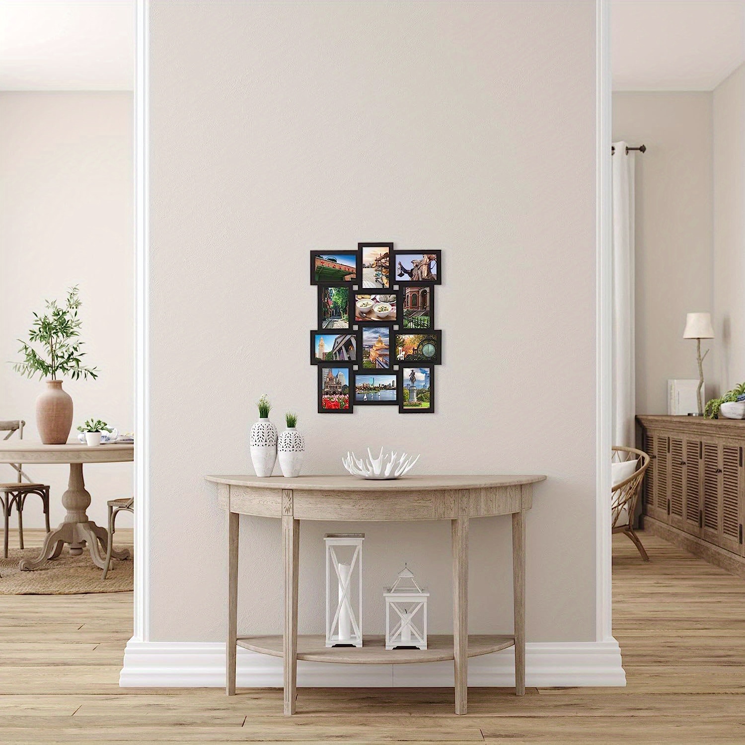 Conjunto de marcos de pared de galería de 6 marcos de cuadros en marcos  blancos y negros Marco de madera sintética rústica Conjunto de marcos de  cuadros Decoración de oficina -  México