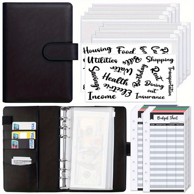 23pcs Budget Planner Binder Zipper Envelopes Macaron Cover Money Organizer