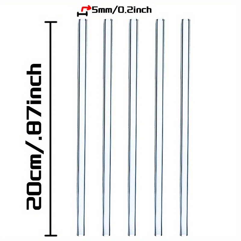 12-Pack Glass Straws, Reusable Glass Drinking Straws, 7.8 Inch Long,  Including 6 Straight And 6 Bent With 4 Cleaning Brush, Clear Glass Straws  Reusabl