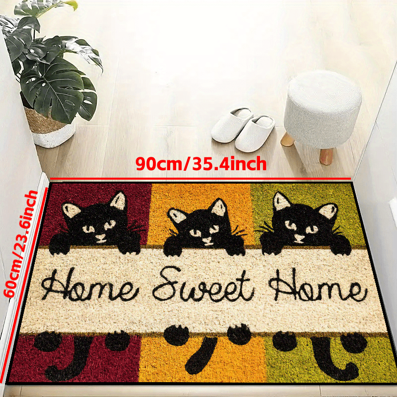 1 Stück „Home Temu Home“ Fußmatte Katzen Sweet Mit Drei - Germany