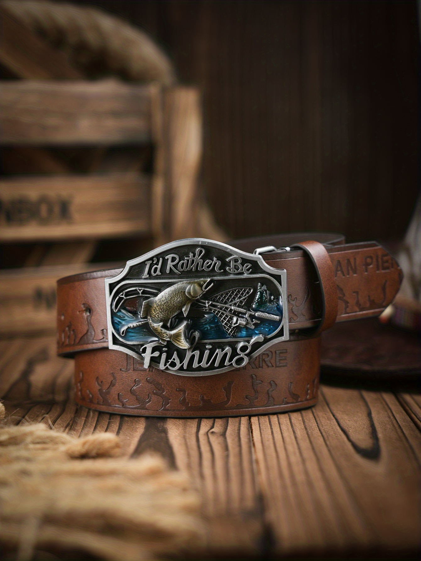 Fashion Men's Western Style Pu Leather Belt Buckle - Temu