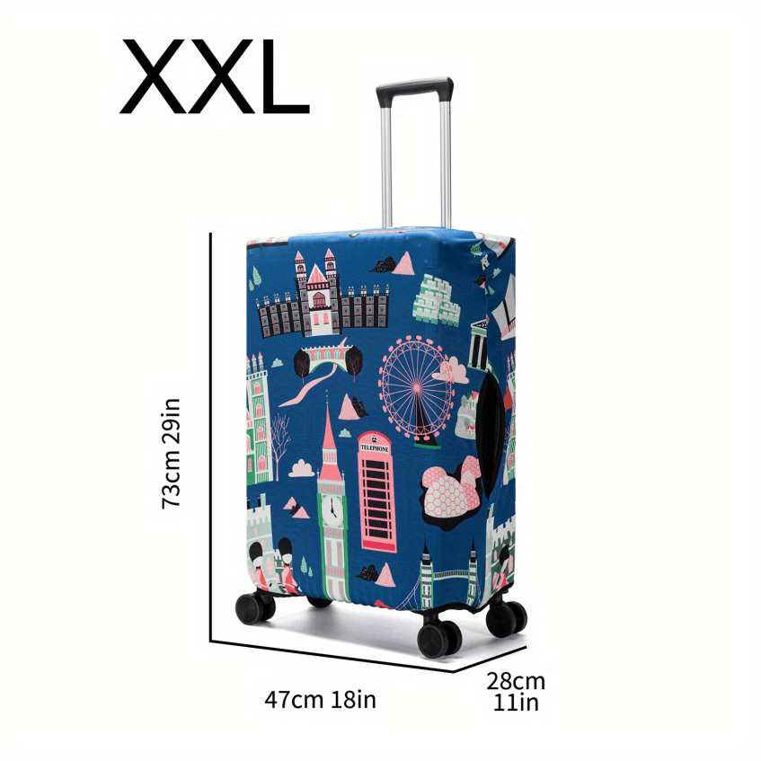 Pesca señuelo impresión viaje equipaje cubierta carretilla maleta protector  para ruedas maleta viaje elástico spandex maleta protector, blanco, 90 :  : Moda