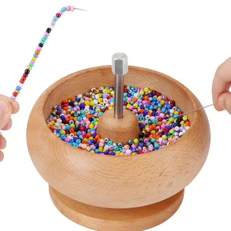Bead Spinner, Spin & String, 4 Large Wood, 2 Needles (Each)