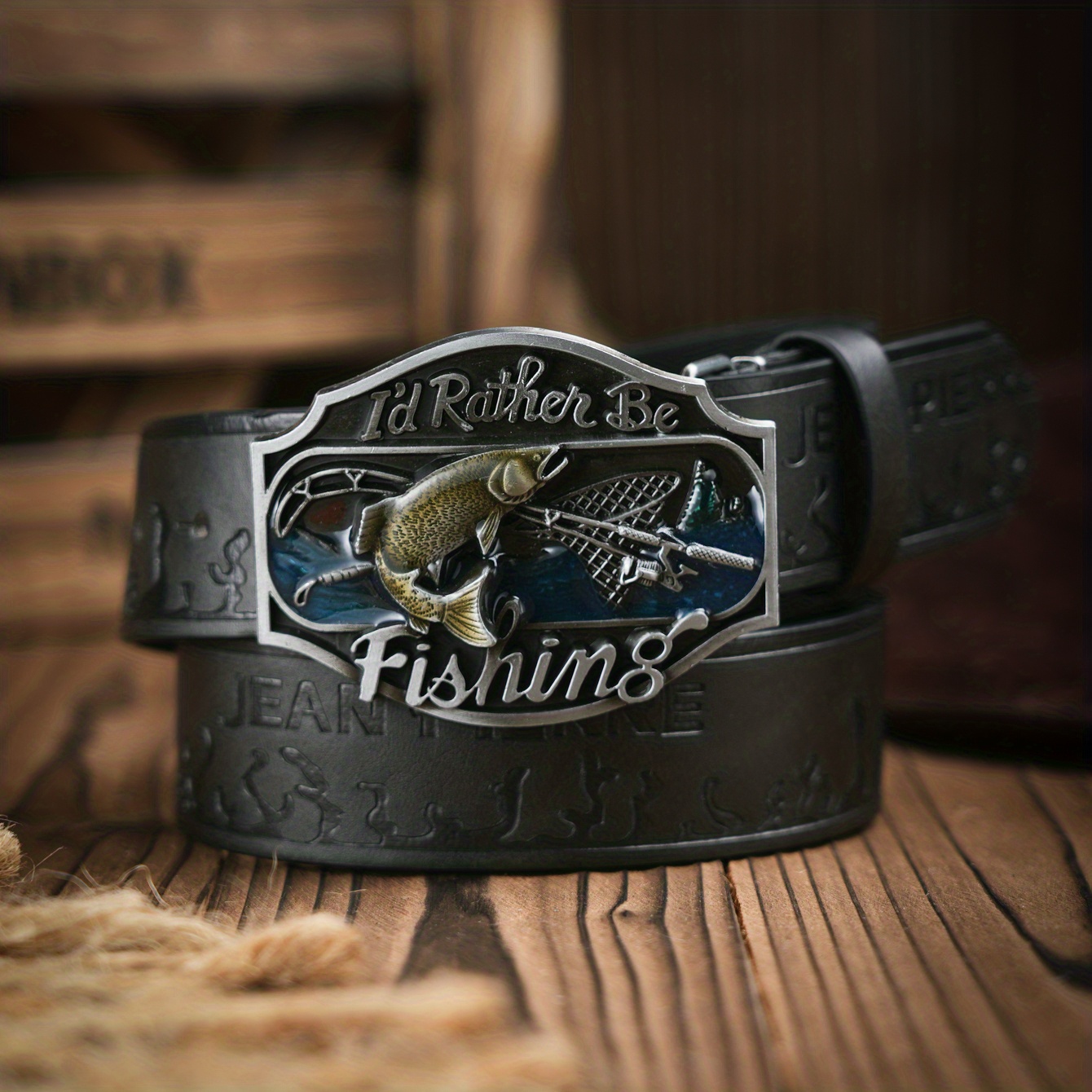 Fashion Mens Western Style Pu Leather Belt Fish - Temu Canada