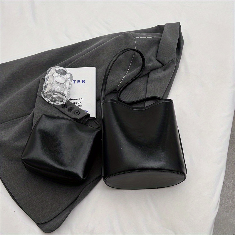 Solid Color Simple Shoulder Bag All Match Versatile Storage Bag Fdor ...