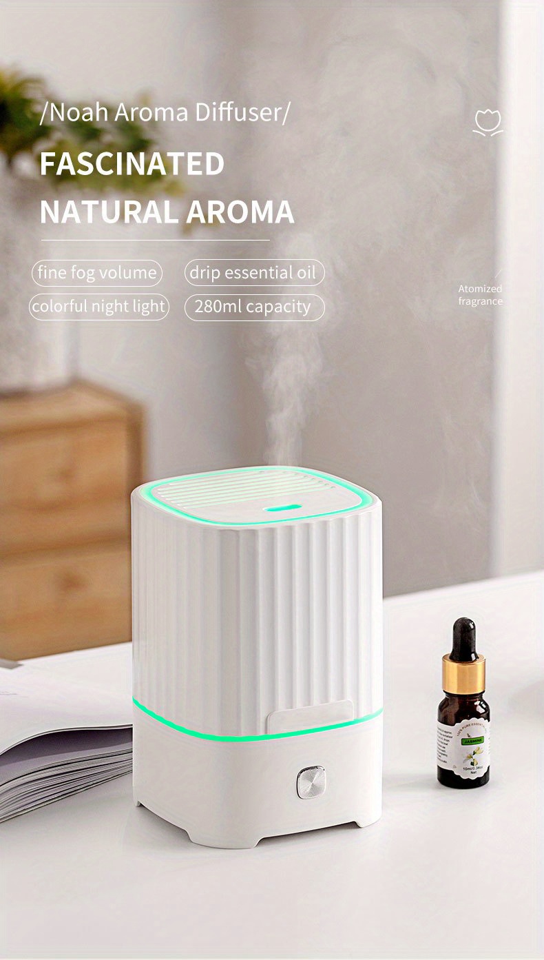 1pc 7 color led ultrasonic aromatherapy diffuser aroma essential oil diffuser air aromatherapy machine usb personal desktop noiseless cool mist humidifier with auto off protection for home bedroom or dormitory details 2