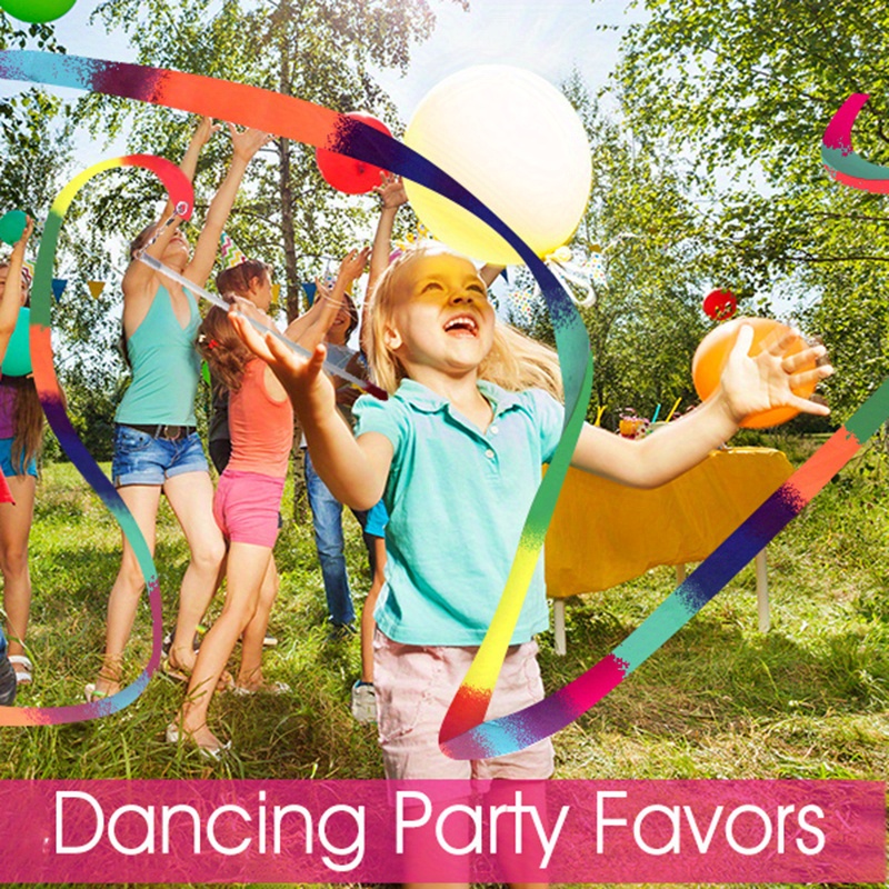 Cintas de gimnasia rítmica, colores arcoíris con barra de serpentina,  ejercicios y danza para espectáculos de talentos unisex para niños,  actividades