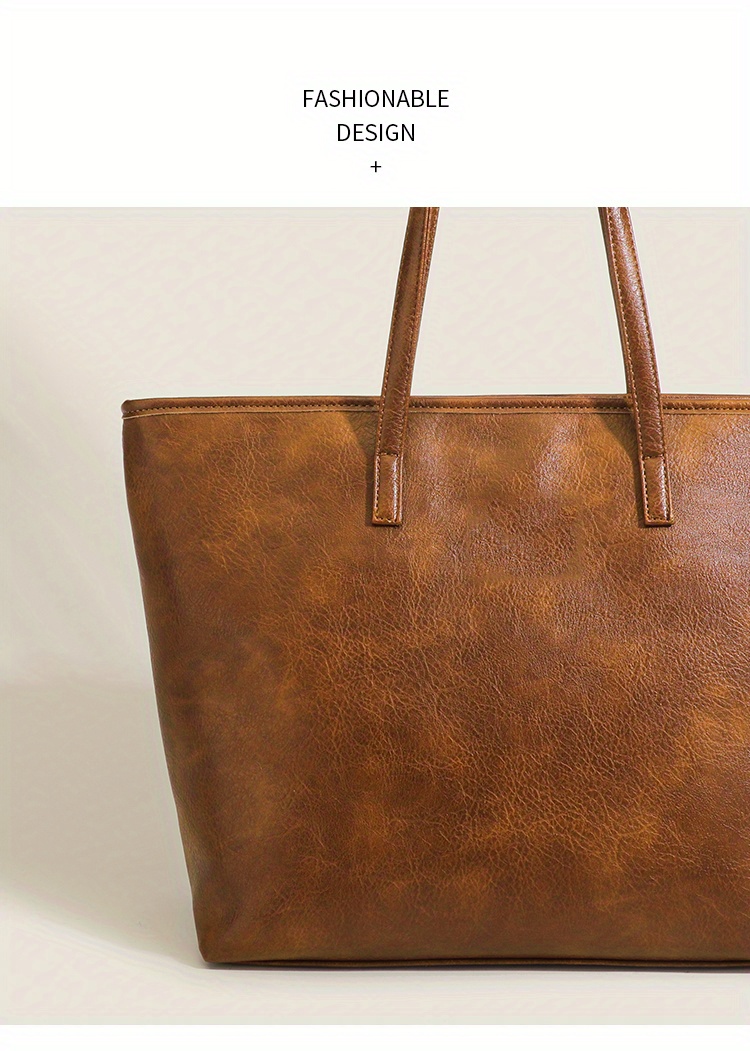 Gold Fashion Vegan Leather Large Tote