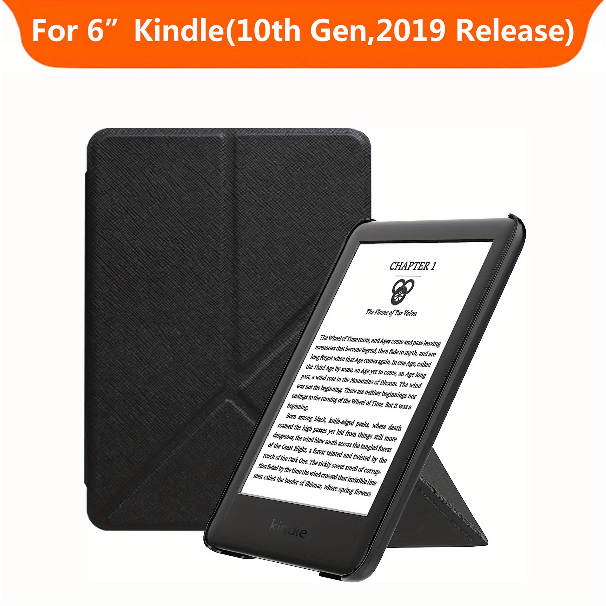 TNP Étui pour Tous Les Nouveaux Kindle 10 ème générations 2019-Ne Convient  Pas au Kindle Paperwhite ou Oasis, avec Fonction en Veille et réveil  automatiques pour  6 (Livre Noir) : 