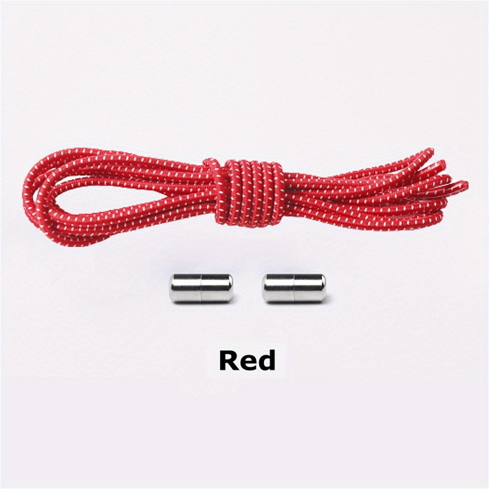 1Pair Elastic No Tie Shoelaces Semicircle Shoe Laces For Kid and Adult  Sneakers Shoelace Lazy Shoe String Red 