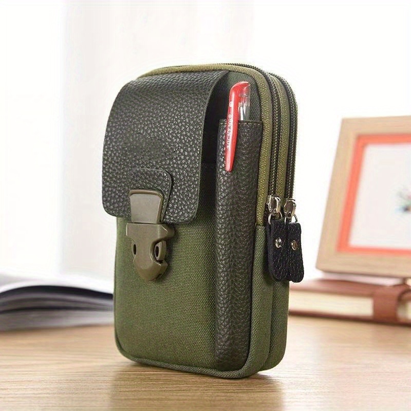 outdoor sports waist pack canvas belt clip bag large capacity storage bag mobile phone bag pen bag coin purse