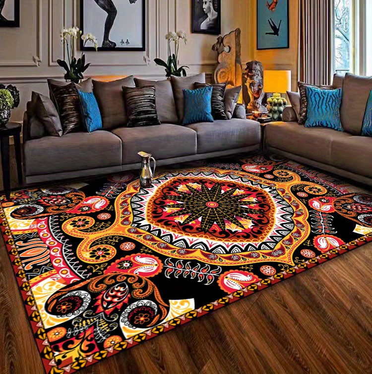 Large Boho Tribal Round Rug Vintage Persian Small Round Area - Temu