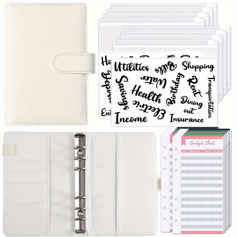 23pcs Budget Planner Binder Zipper Envelopes Macaron Cover Money Organizer