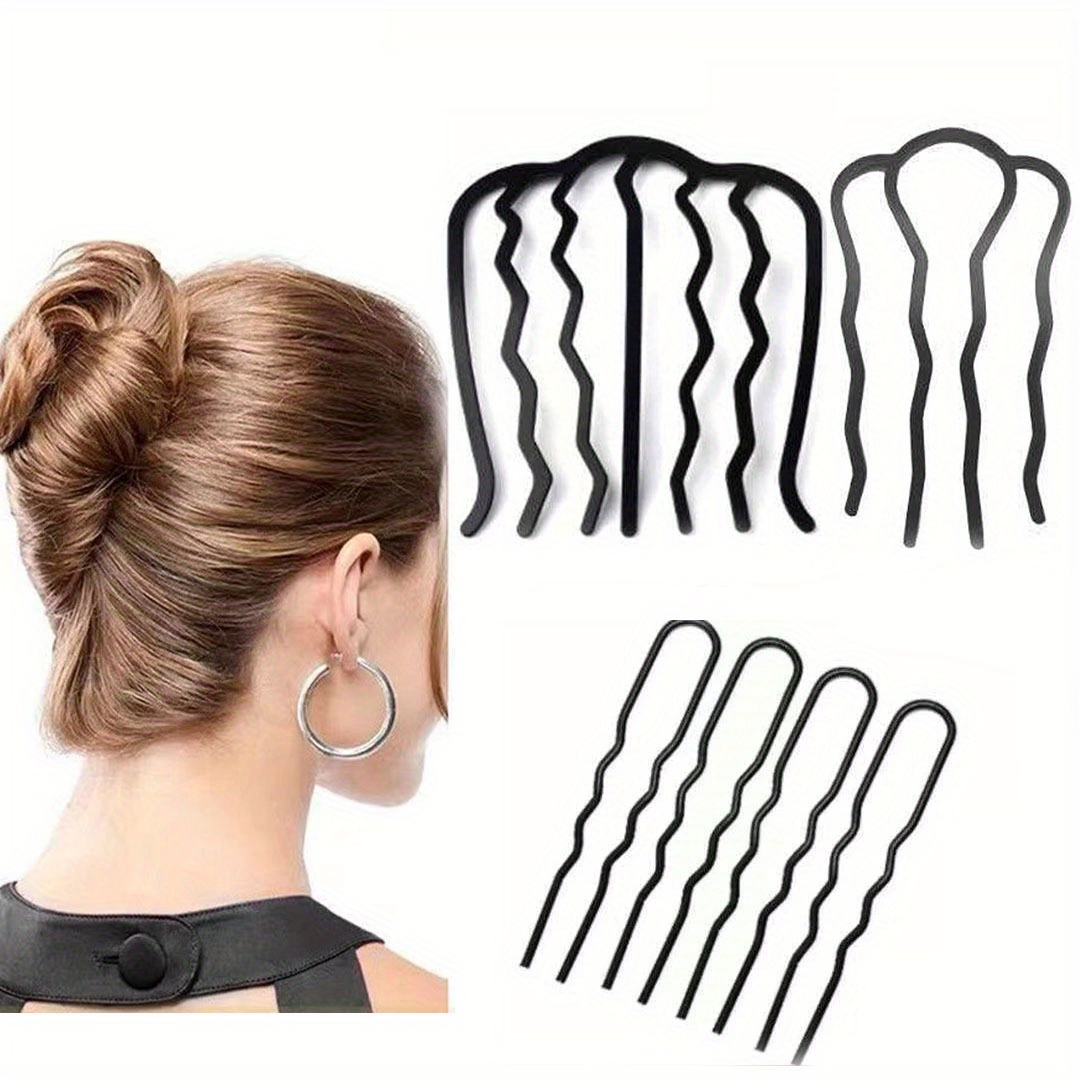 Damen Einfach Einsatz Haarnadel Haarstyling Clip Kamm Klebe Dutt Macher  Werkzeug